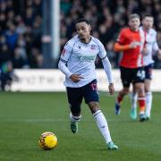 Josh Dacres-Cogley goes on the attack against Luton Town