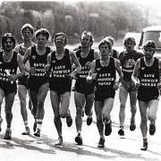 The Harriers running to the Houses of Parliament to try to save Horwich Loco Works 1983