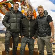 Paddy McGuinness, Chris Harris and Andrew ‘Freddie’ Flintoff during filming of Top Gear