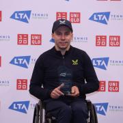 Andy Lapthorne is Bolton Indoor ITF2 quad singles champion. Picture by Getty Images for the LTA
