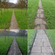 The footpaths before and after they were rediscovered