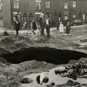 Astley Bridge sink hole, 1964