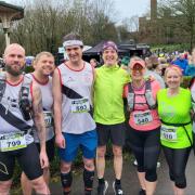 The eight Burndeners who travelled to take on the Wigan Half-Marathon