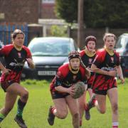 Betty Weall goes on the charge for the Bolton Amazons at Eccles