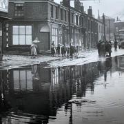 Bow Street, Bolton, flooded 1951