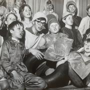 The cast of Panto 70 performed by Westhoughton County Secondary School in 1970