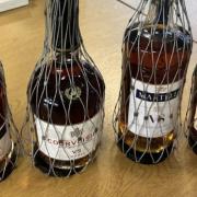 The allegedly stolen bottles of Cognac