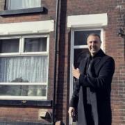 Paddy McGuinness in front of his old Bolton home