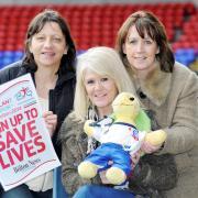 From left, Zoe Dixon, manager of Manchester Adults, Janice Taylor, team manager of Wythenshawe Adults and Denise Roberts, Manchester Children’s Team manager