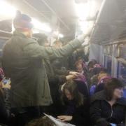 Passenger squashed in on yesterday’s 7.55am from Bolton to Manchester Piccadilly