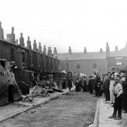 Devastation in Kirk Street after the zeppelin raid of September 26, 1916