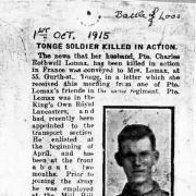 A memoriam to Charles Rothwell Lomax and a newspaper report of his death in 1915