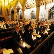 The candle-lit service at Bolton Parish Church