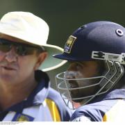WELL TRAVELLED: Trevor Bayliss, left, with then Sri Lanka captain Mahela Jayawardene