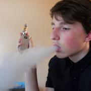 QUIT: Mason Dunn smoking an e-cig