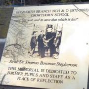 The plaque dedicated to the Rev Dr Thomas Bowman Stephenson