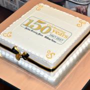 The cake Greenhalgh's bakey made for Bolton News' 150th anniversary.