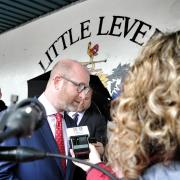 UKIP leader Paul Nuttall during a visit to Little Lever.