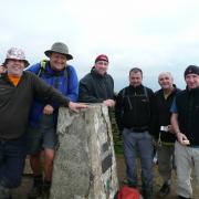 SUCCESS:  Steve Roper, Ian Bromley, Dave Galvin, Dave Mangall, Barry Unsworth and Paul Delargy on Whernside