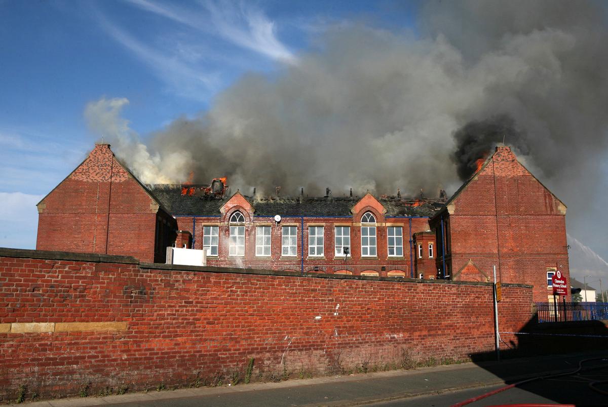 Huge fire at former Clarendon Primary School building in Great Lever