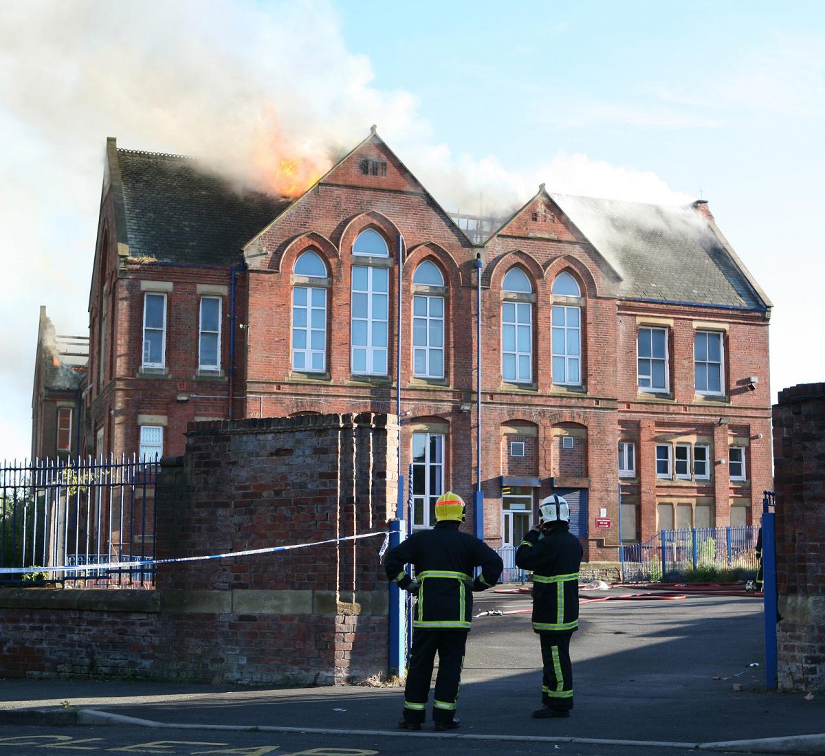 Huge fire at former Clarendon Primary School building in Great Lever
