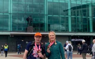 Manchester Marathon finishers Greg Kilshaw and Melanie Crompton