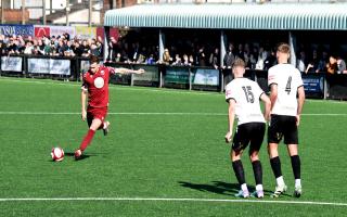 Action from Colls’ clash with Marine - their final away game in the NPL Premier Division