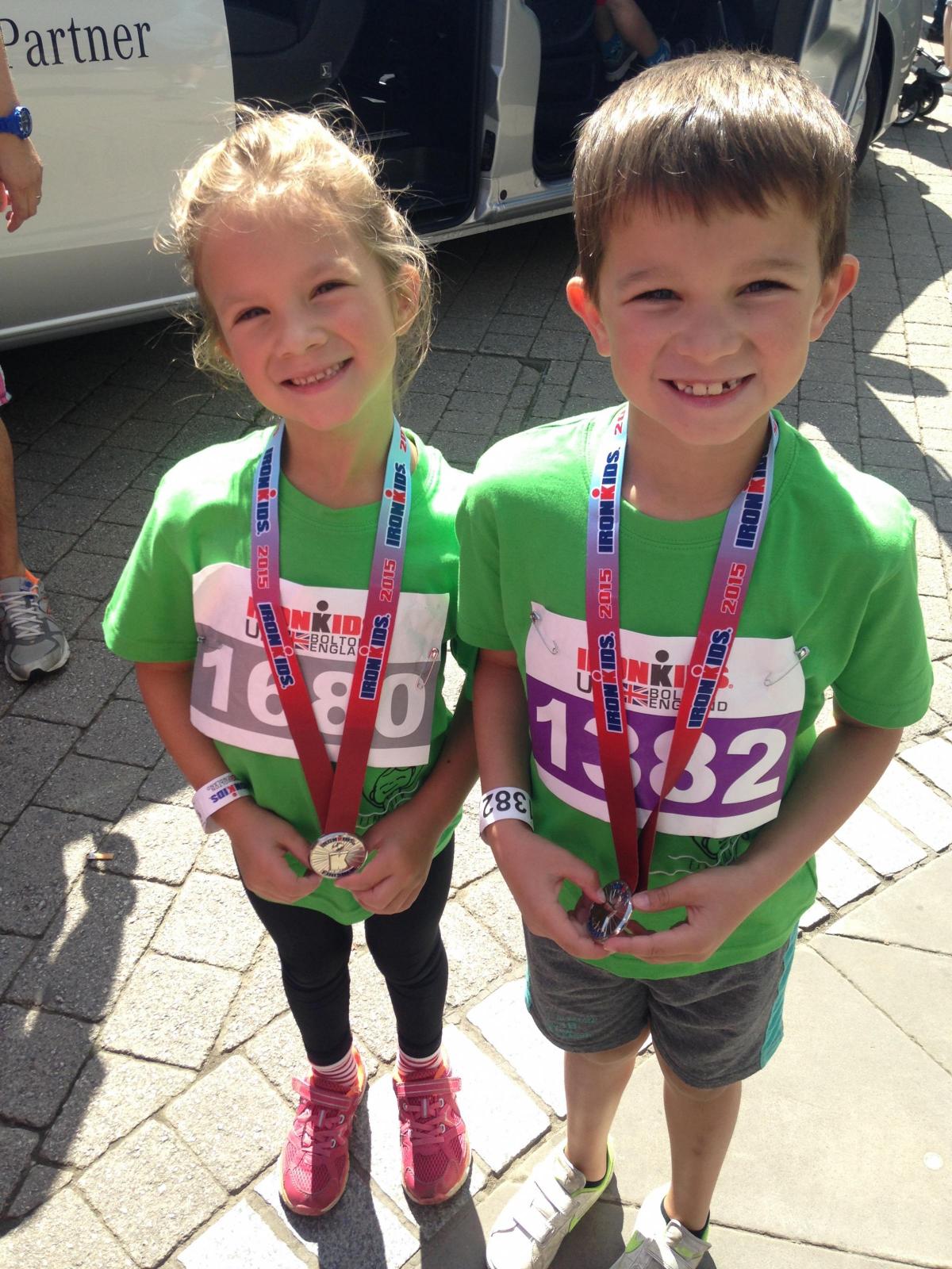Emily Dickinson, aged six, and seven-year-old brother Jacob from Bradshaw. Jacob finished 13th in his race while Emily finished fifth and was the first girl.