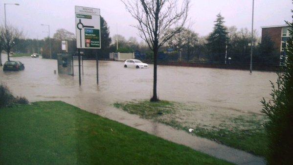 Flooding at Beehive Roundabout in Horwich