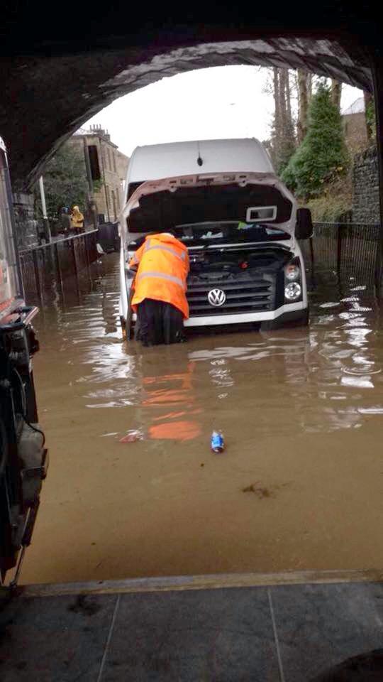 Car stranded in Bury during the floods. From Gemma Fox