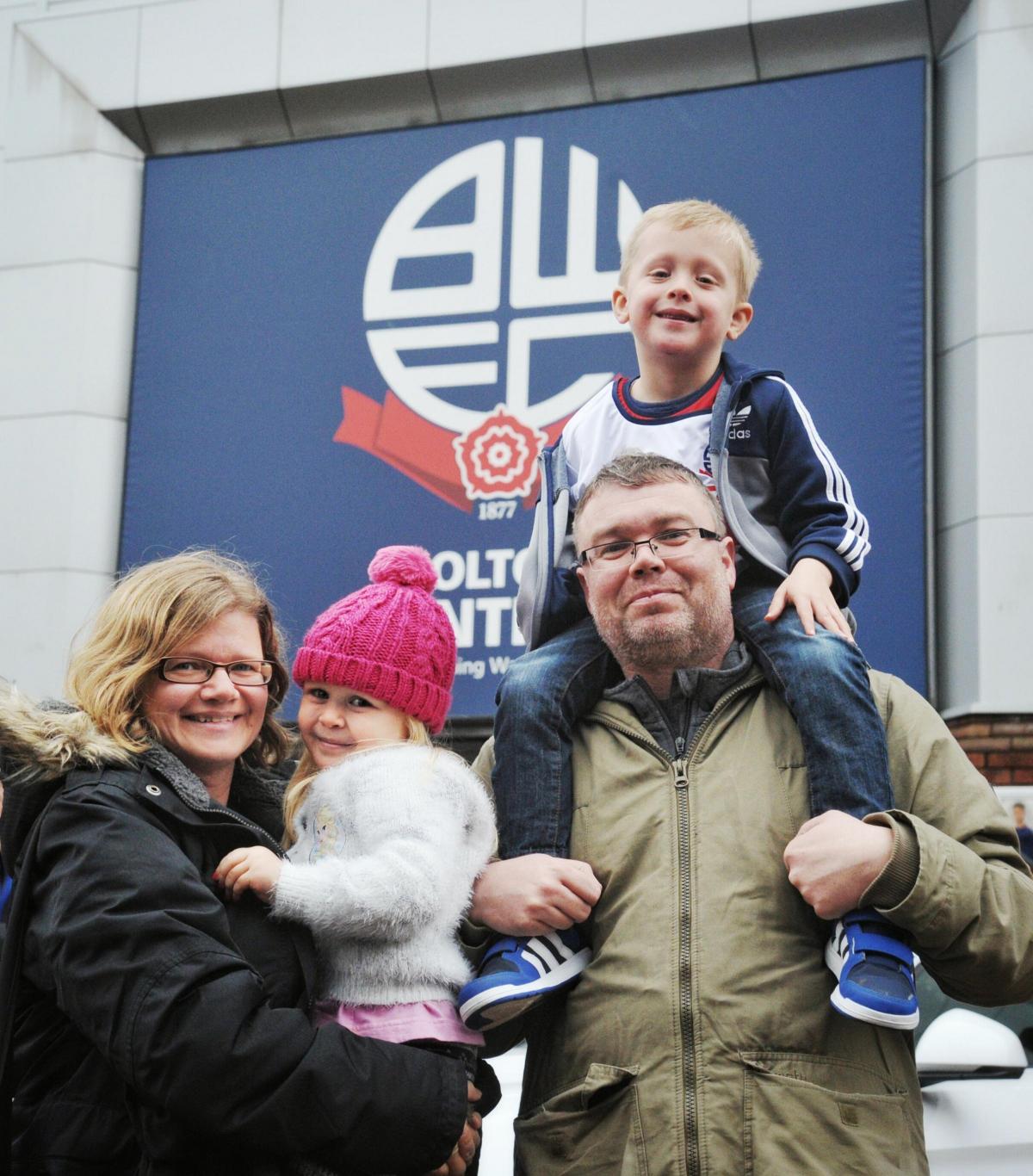 Bolton Wanderers fans at the Macron Stadium ahead of the 1-0 victory over Blackburn Rovers