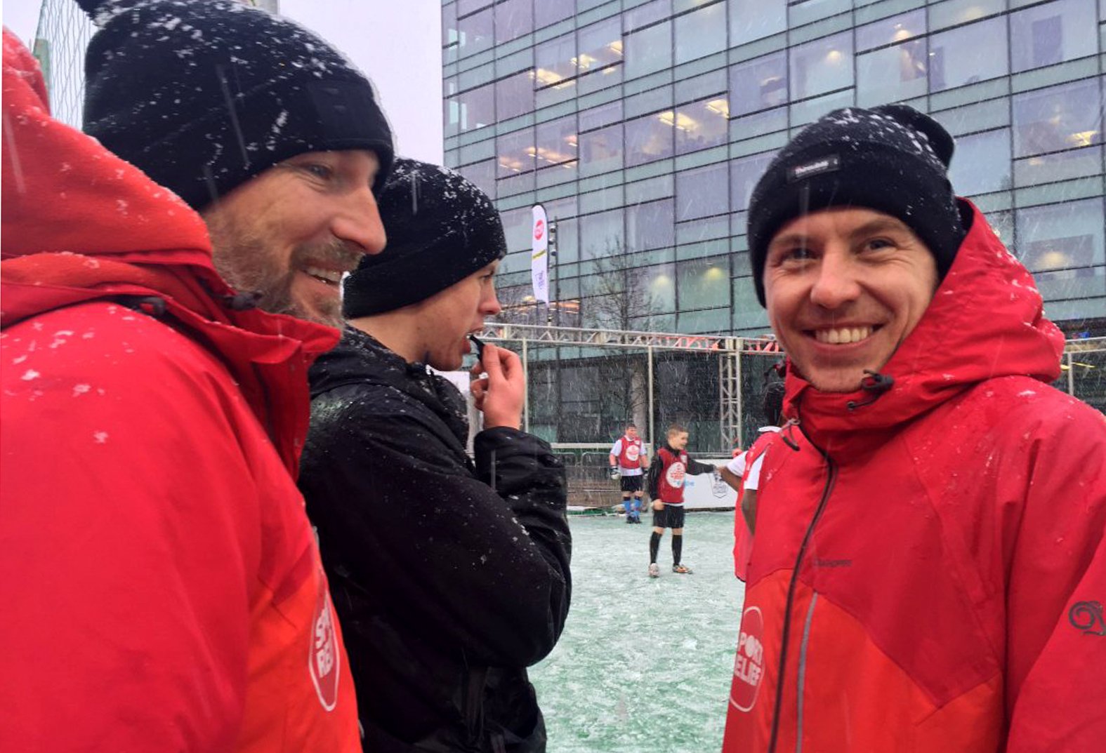 McFly's Danny Jones plays football for 12 hours straight in rain, hail and snow — all in the name of charity