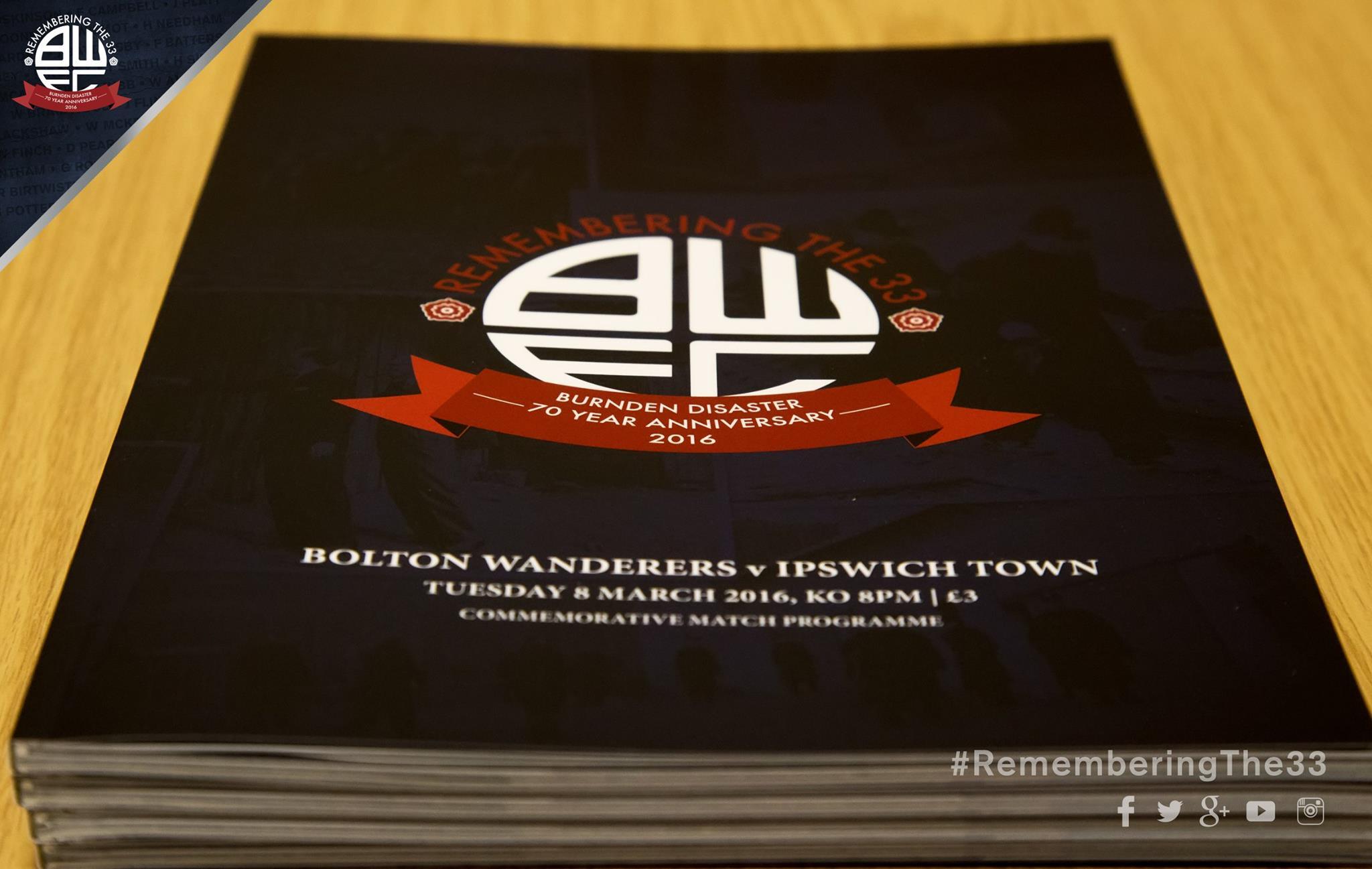 Special edition of Bolton Wanderers programme released for anniversary of Burnden Disaster