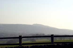 This photograph was taken by Horwich arts student Judith Cartwright.
The picture of Rivington Pike was taken from the outskirts of Chorley, in the Yew Tree area. 
