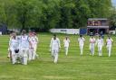 Tonge CC seconds leave the field at Kearsley