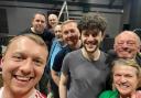 The cast of Death of a Salesman in rehearsals at Farnworth Little Theatre.