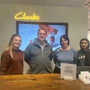 Richard Sharkey with his Clarks Bolton employees