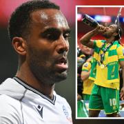 Cameron Jerome is unbeaten at Wembley and, inset, celebrates promotion with Norwich City in 2015