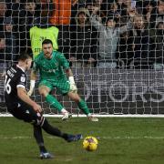 Aaron Morley scores from the spot for Wanderers against Blackpool this season