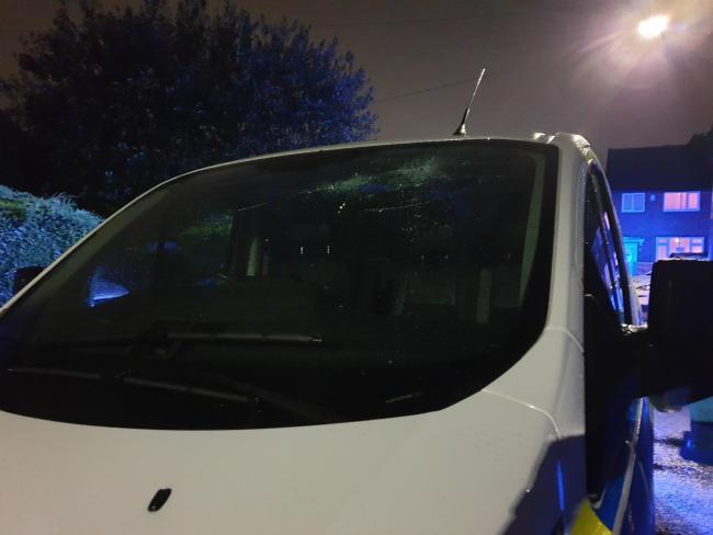 Police van damaged in Crummock Grove