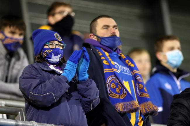 Fans at the match between Shrewsbury Town and Accrington Stanley