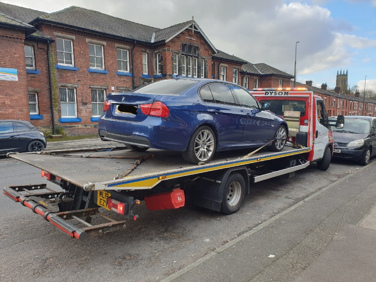 The car that was seized in the Haulgh area