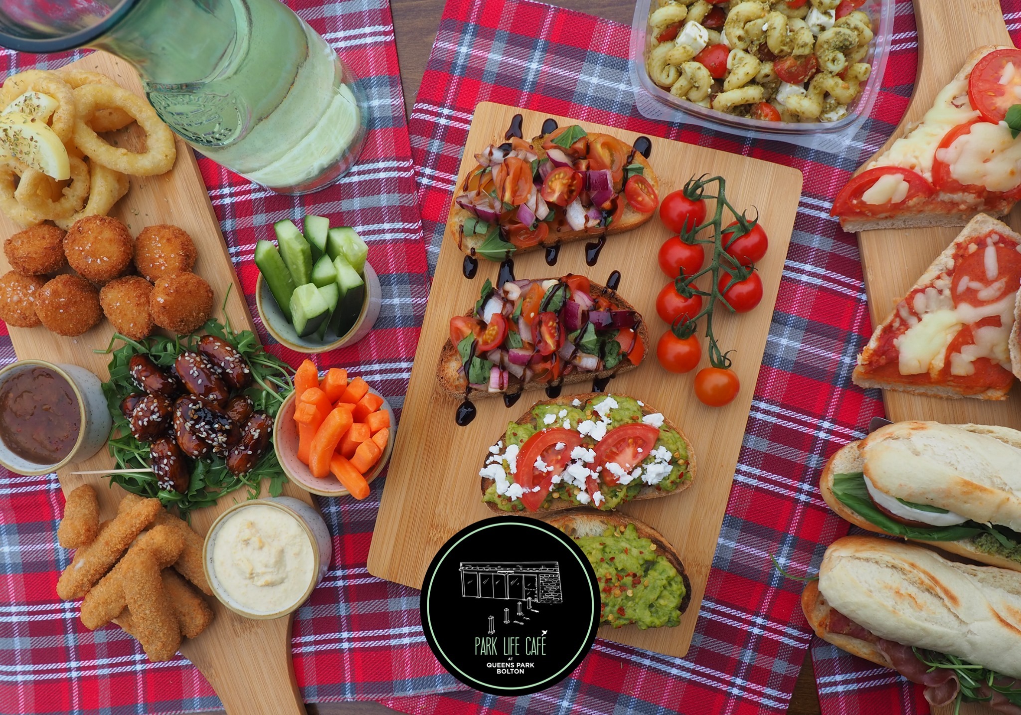 The Picnic in the Park range includes sticky cocktail sausages and bruschetta