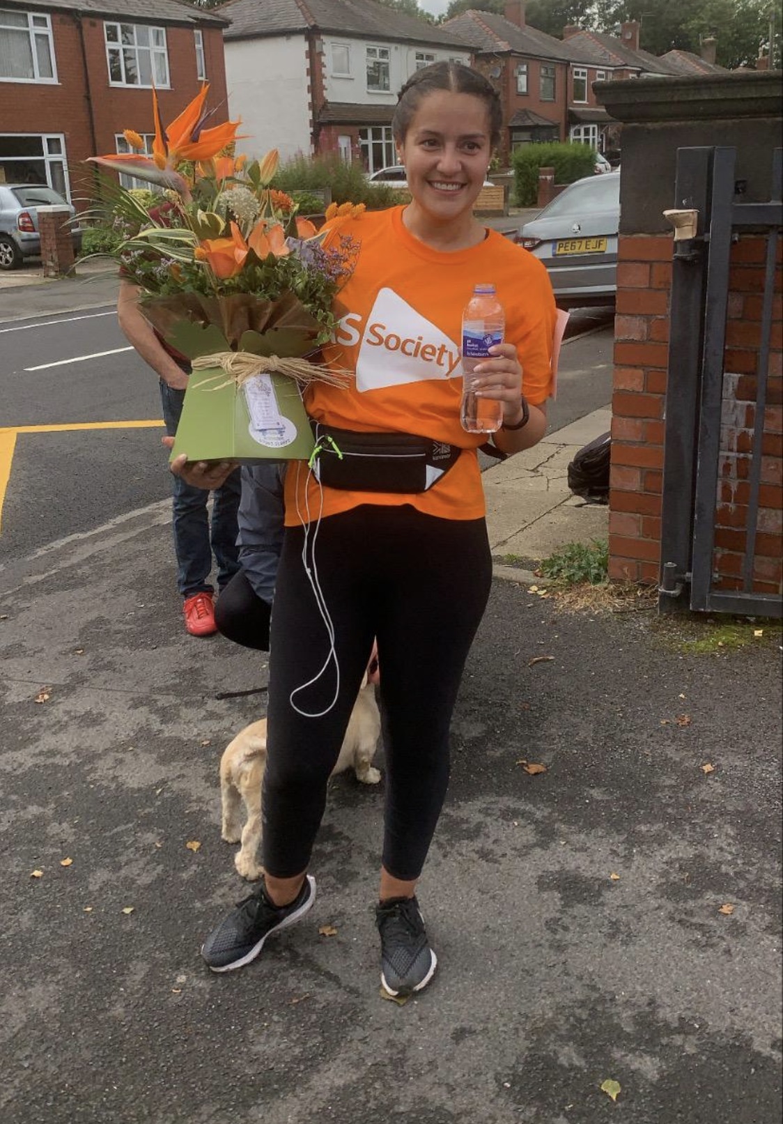 ACHIEVE: Catherine after completing a 26 mile marathon last year for the MS Society