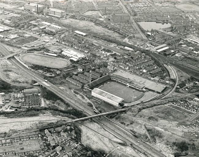 Looking Back: Aerial photo of Burnden Park and Bolton's other 'lost' stadium 12718222
