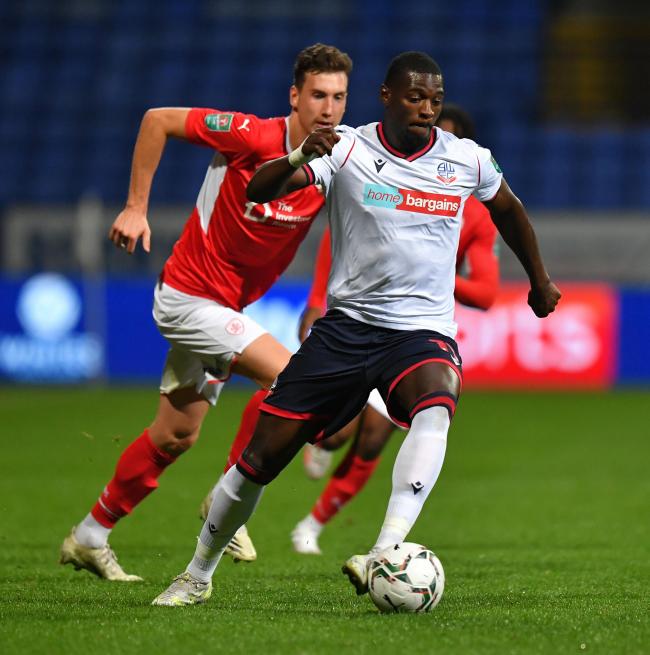 Amadou Bakayoko on the charge against Barnsley in the Carabao Cup
