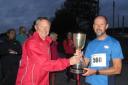 Peter Ramsdale presents the Fielden Cup to Richard O'Reilly. Picture by David Barnes