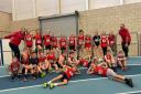 GROUP: Horwich RMI Harriers at the Sportshall event. Picture by Rebecca Jane