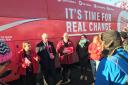 Labour Party chair Ian Lavery campaigning with Julie Hilling