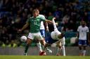Dion Charles in action for Northern Ireland against Cyprus at Windsor Park
